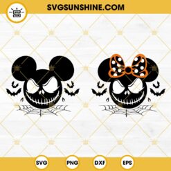 Mickey Minnie Jack Skellington Halloween SVG, Jack And Sally Halloween SVG, Nightmare Before Christmas SVG