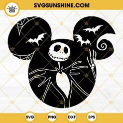 Mickey Mouse Jack Skellington SVG, The Nightmare Before Christmas SVG Cutting Files For Cricut Silhouette