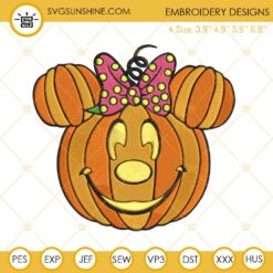 Minnie Pumpkin Halloween Embroidery Design File