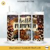 Hello Pumpkin 20oz Skinny Tumbler Template PNG, Pumpkin Sunflower Halloween Skinny Tumbler Design PNG File Digital Download