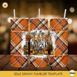 All The Plaid And Pumpkin Things 20oz Skinny Tumbler Template PNG