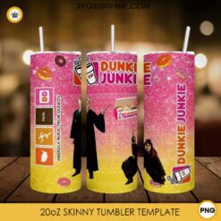 Harry Potter Dunkie Junkie 20oz Skinny Tumbler Template PNG