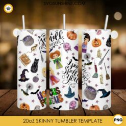 It’s All Just A Bunch Of Hocus Pocus 20oz Skinny Tumbler Template Design PNG