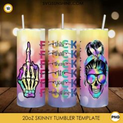 Pumpkin Queen 20oz Skinny Tumbler PNG, Messy Bun Pumpkin Tumbler Template PNG File Digital Download