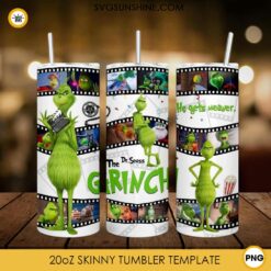 The Dr Seuss Grinch 20oz Skinny Tumbler Template PNG, Grinch Skinny Tumbler Design PNG File Digital Download