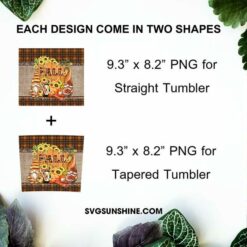 Fall Gnome 20oz Skinny Tumbler Template PNG, Gnome Halloween Skinny Tumbler Design PNG File Digital Download