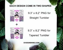 Thick Thighs And Messy Bun Spooky Vibes 20oz Skinny Tumbler Template PNG