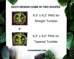 Grinch Merry Christmas 20oz Skinny Tumbler PNG Designs