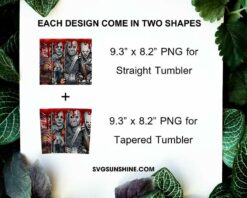 Horror Killers Blood 20oz Skinny Tumbler Template PNG, Freddy Vs Jason Vs Michael Myers Skinny Tumbler Design PNG File Digital Download