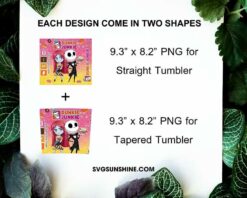 Jack & Sally Dunkie Junkie 20oz Skinny Tumbler Template PNG