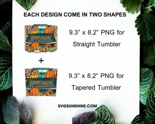 Pumpkin Farm 20oz Skinny Tumbler Template PNG, Pumpkin Halloween Skinny Tumbler Design PNG File Digital Download