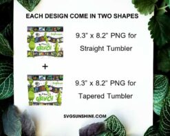 The Dr Seuss Grinch 20oz Skinny Tumbler Template PNG, Grinch Skinny Tumbler Design PNG File Digital Download