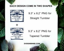Dallas Cowboys 20oz Skinny Tumbler Template PNG, Dallas Cowboys Genuine Skinny Tumbler Design PNG File Digital Download
