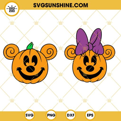 Mouse Pumpkin SVG, Mickey Minnie Pumpkin SVG, Pumpkin Halloween SVG Bundle