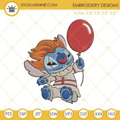 Pennywise Stitch Halloween Machine Embroidery Designs File
