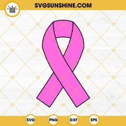 Pink Ribbon SVG, Breast Cancer Awareness Ribbon SVG PNG DXF EPS Cut Files For Cricut Silhouette
