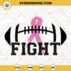 Pink Ribbon Football Breast Cancer Awareness SVG, Football Cancer Fight SVG PNG DXF EPS Cricut