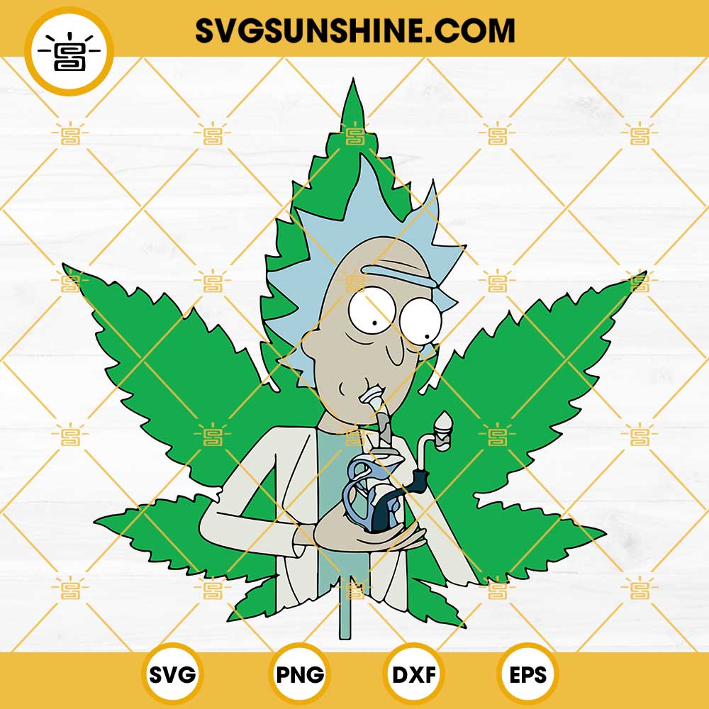 Rick Sanchez Smoking Weed SVG, Rick And Morty Cannabis SVG, Weed SVG, Rick Drugged SVG Vector Digital File