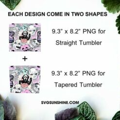 Scream Ghostface Calling Pink DesignTumbler Template PNG, Horror Halloween Skinny Tumbler Design PNG