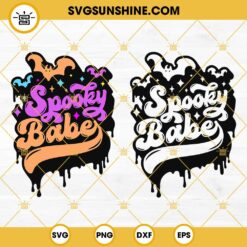 Spooky Babe SVG Cut File, Spooky Halloween SVG, Spooky Vibes SVG, Spooky Season SVG Bundle