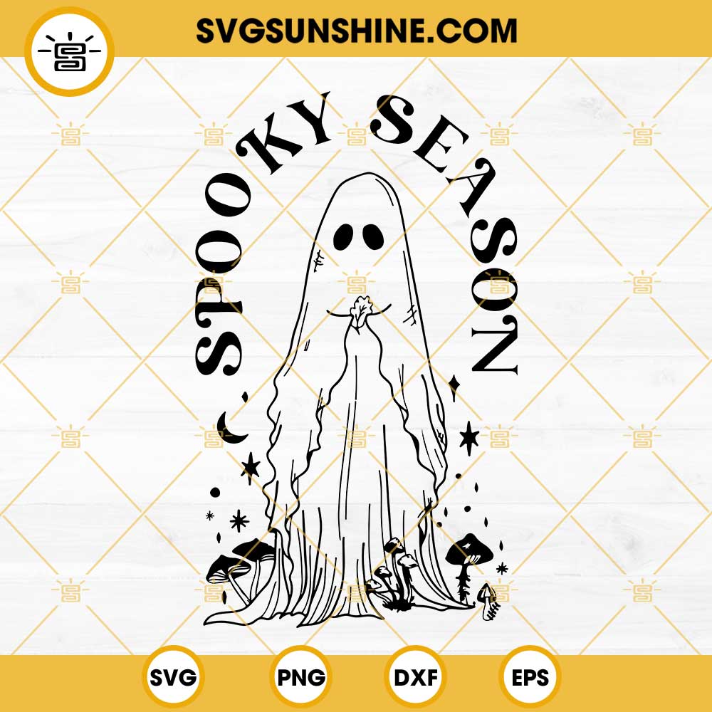 Spooky Season Halloween Ghost SVG PNG DXF EPS Cricut Cut Files