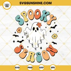 Spooky Season Cute Ghost SVG, Happy Halloween SVG Files For Cricut Silhouette