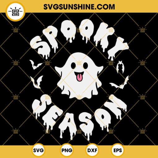 Spooky Season SVG, Ghost Cute SVG, Halloween SVG, Halloween Shirt SVG File For Cricut Silhouette