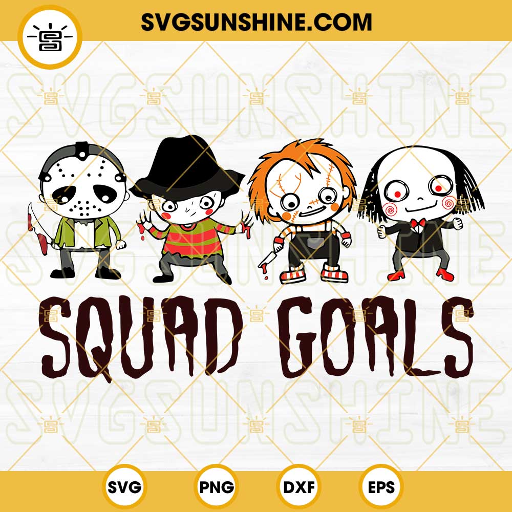 Squad Goals Scary Horror Characters SVG, Horror Squad Goals SVG, Horror Movie killers Halloween SVG
