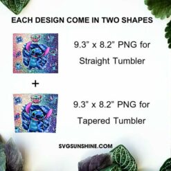 Stitch 20oz Skinny Tumbler Template PNG, Lilo & Stitch Skinny Tumbler Design PNG File Digital Download