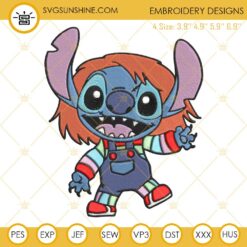 Stitch Chucky Embroidery Designs, Chucky Good Guy Machine Embroidery Designs