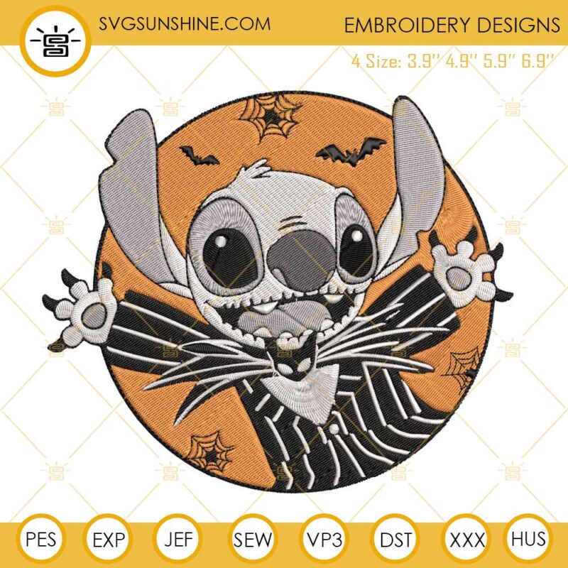 Stitch Jack Skellington Halloween Embroidery Design File