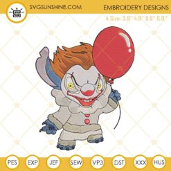 Stitch Pennywise Halloween Machine Embroidery Designs File