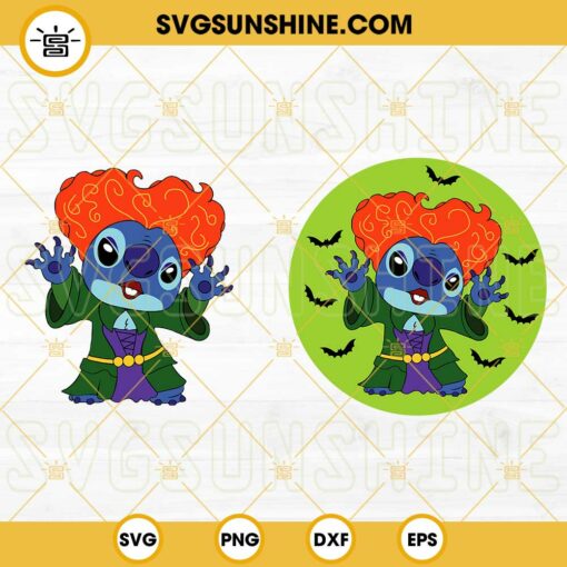 Stitch As Winifred Sanderson SVG Bundle, Stitch Hocus Pocus Halloween SVG