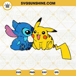 Stitch And Pikachu Friends SVG, Disney Stitch SVG, Pikachu SVG