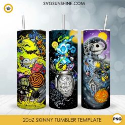 The Nightmare Before Christmas 20oz Skinny Tumbler Template PNG, Jack skellington Tumbler Design PNG File Digital Download
