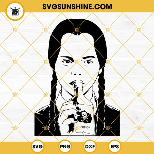 Wednesday Addams SVG PNG Cricut Silhouette, Wednesday Addams Vector Clipart