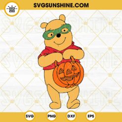 Winnie The Pooh Halloween Pumpkin SVG PNG DXF EPS Cut Files For Cricut Silhouette