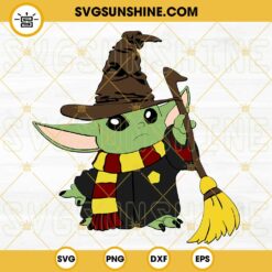 Baby Yoda Wizard SVG, Star Wars Baby Yoda Harry Potter SVG PNG DXF EPS Cricut