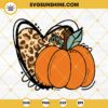 Cheetah Print Heart With Pumpkin SVG, Thanksgiving SVG, Fall Pumpkin SVG, Autumn SVG, Halloween Pumpkin SVG