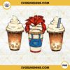 Chucky Coffee Latte PNG, Horror Killer Coffee PNG, Halloween Coffee Latte PNG