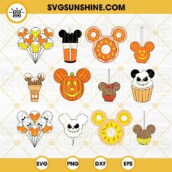 Disney Snacks Halloween SVG Bundle, Disney Mickey Halloween Carnival Food And Drink Bundle SVG PNG DXF EPS