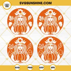Fall Pumpkin Spice Starbucks Logo SVG Bundle, Pumpkin Sunflower Coffee Cup SVG, Starbucks Pumpkin Spice Latte SVG