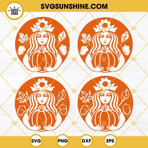 Fall Pumpkin Spice Starbucks Logo SVG Bundle, Pumpkin Sunflower Coffee Cup SVG, Starbucks Pumpkin Spice Latte SVG