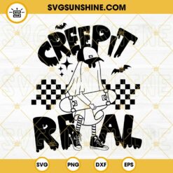 Ghost Skateboard SVG, Creep It Real SVG, Boy Halloween SVG PNG DXF EPS Cut Files