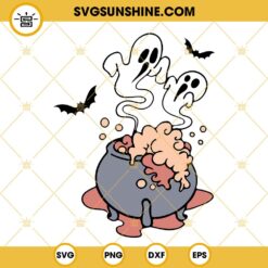 Let’s Go Ghouls SVG, Halloween Spooky Ghost SVG, Hippie Halloween SVG