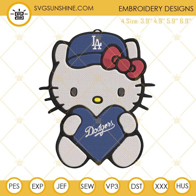 Hello Kitty Dodgers Embroidery Designs Files