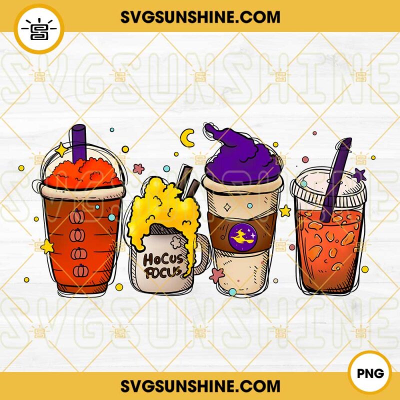 Hocus Pocus Coffee lLatte PNG, Halloween Hocus Pocus Coffee PNG, Coffee Latte Drink Cozy Halloween PNG