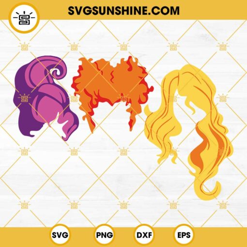 Hocus Pocus Hair SVG Files For Cricut, Hocus Pocus SVG, Sanderson SVG, Halloween Witch Hair SVG