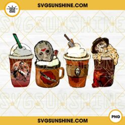 Horror Movie Coffee PNG, Horror Fall Coffee PNG, Halloween Drink Iced Coffee Tea Latte PNG