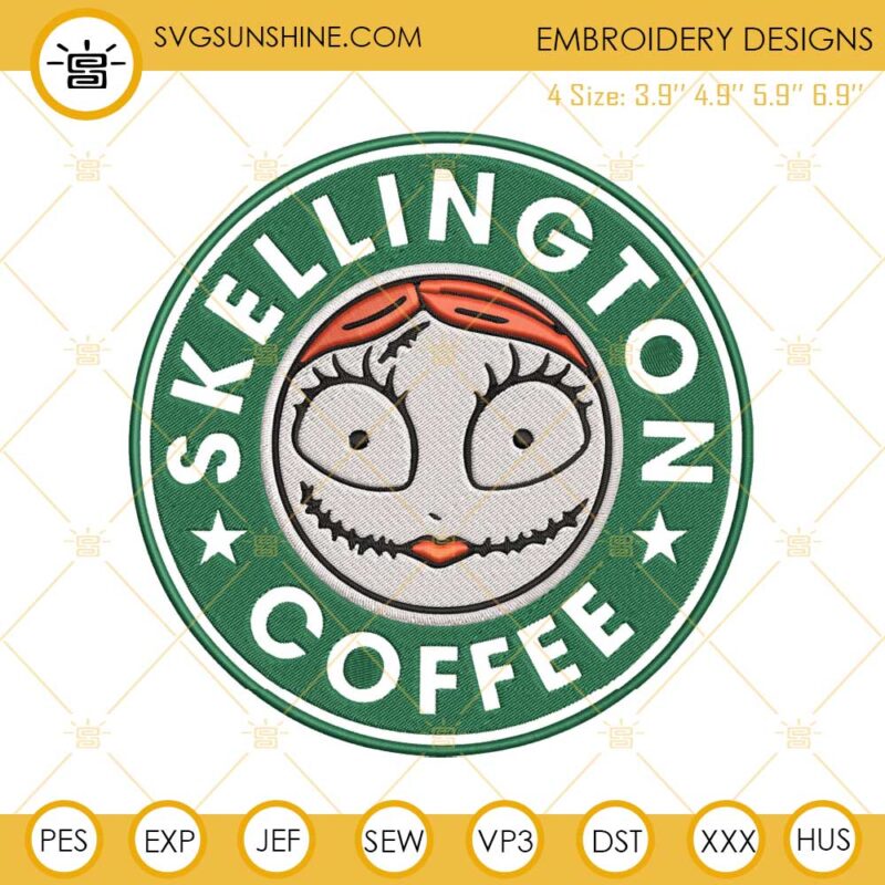 Jack Skellington Sally Coffee Machine Embroidery Designs File